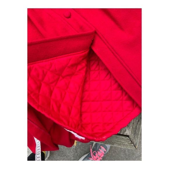 Vintage 1970s Gusti Virgin Wool Blend Red Swing Dress Coat Youth Sz 5 - Picture 7 of 16